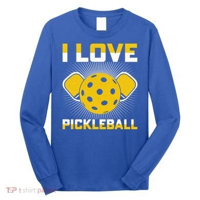 I Love Pickleball Paddle Long Sleeve Shirt