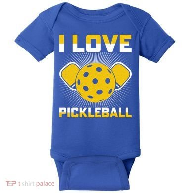 I Love Pickleball Paddle Baby Bodysuit