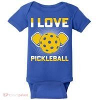 I Love Pickleball Paddle Baby Bodysuit thumb 0