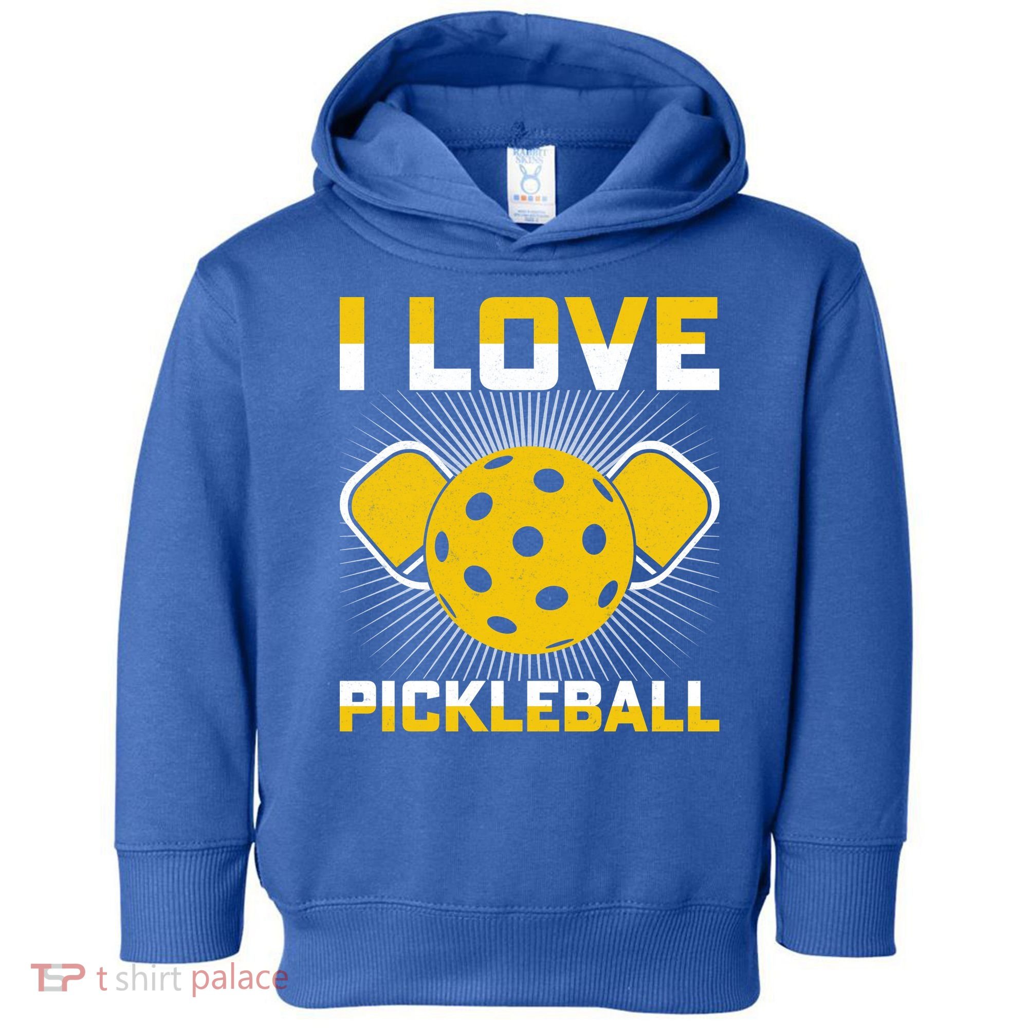 I Love Pickleball Paddle Toddler Hoodie