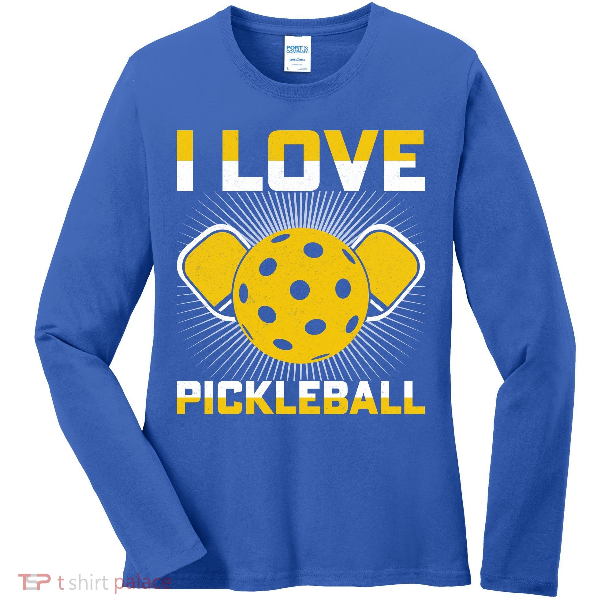 I Love Pickleball Paddle Women's Long Sleeve Shirt
