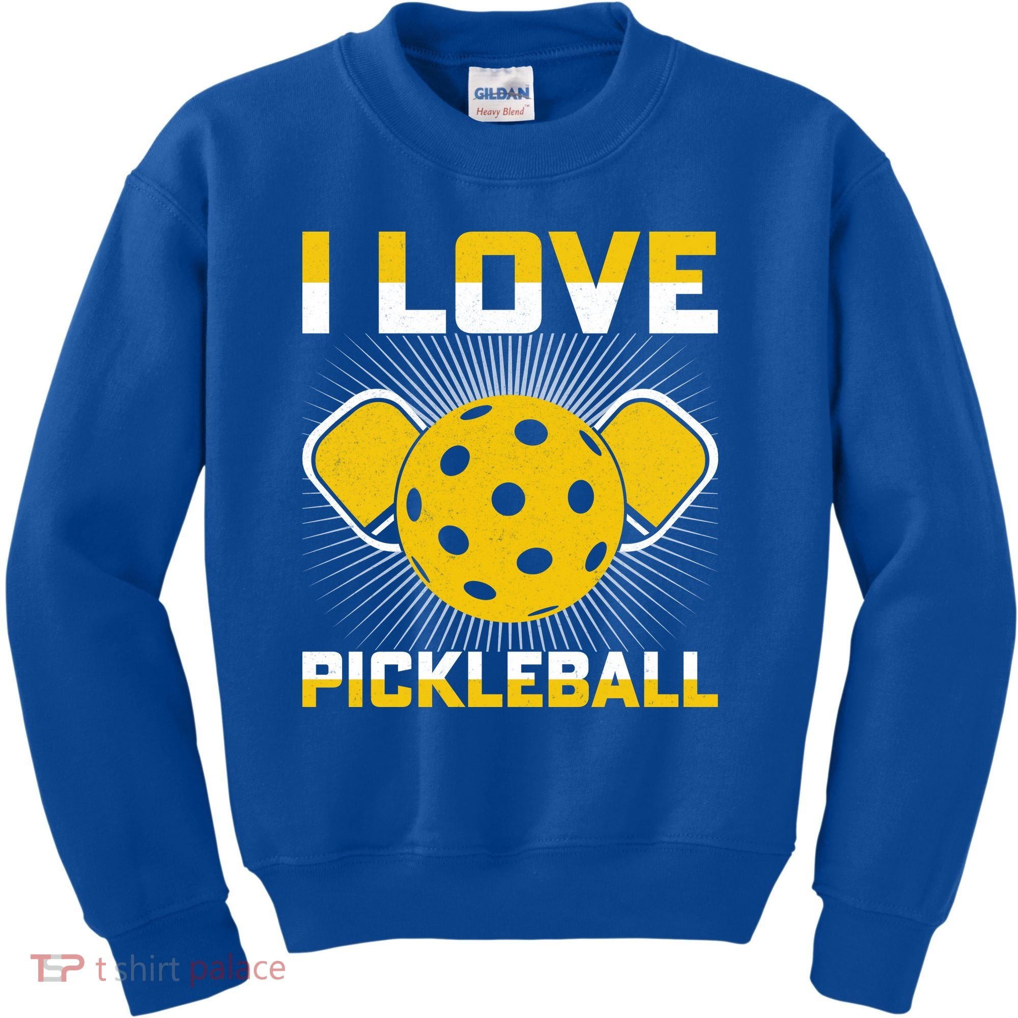 I Love Pickleball Paddle Kids Sweatshirt