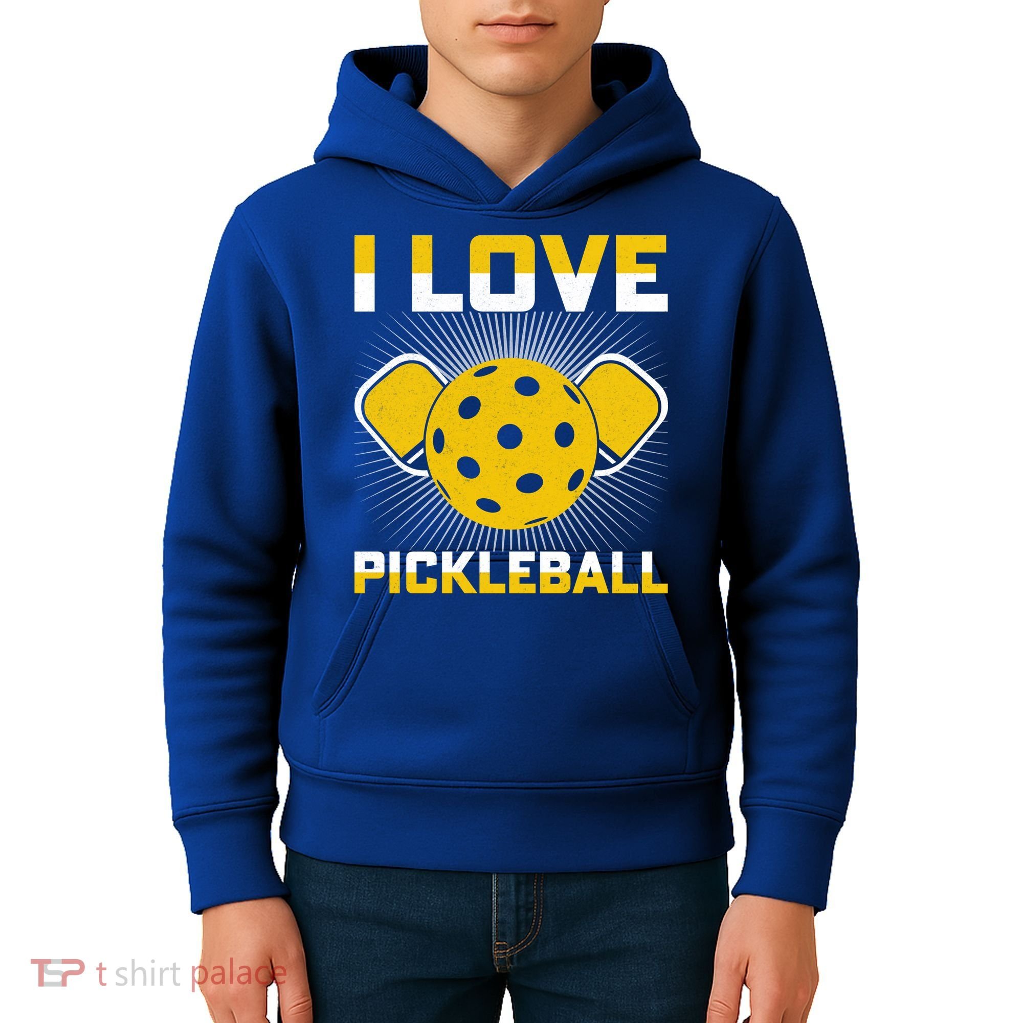 I Love Pickleball Paddle Kids Hoodie
