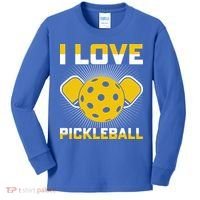 I Love Pickleball Paddle Kids Long Sleeve Shirt thumb 0