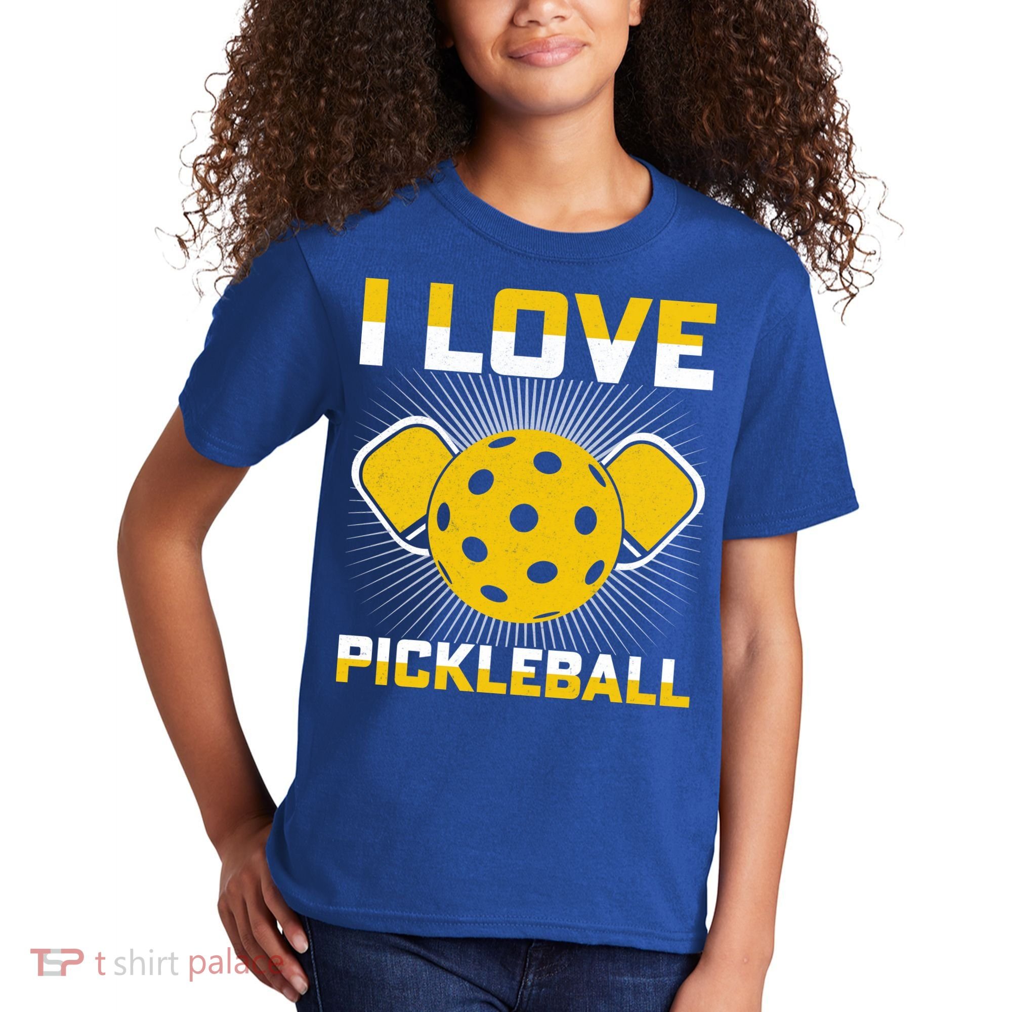 I Love Pickleball Paddle Kids T-Shirt