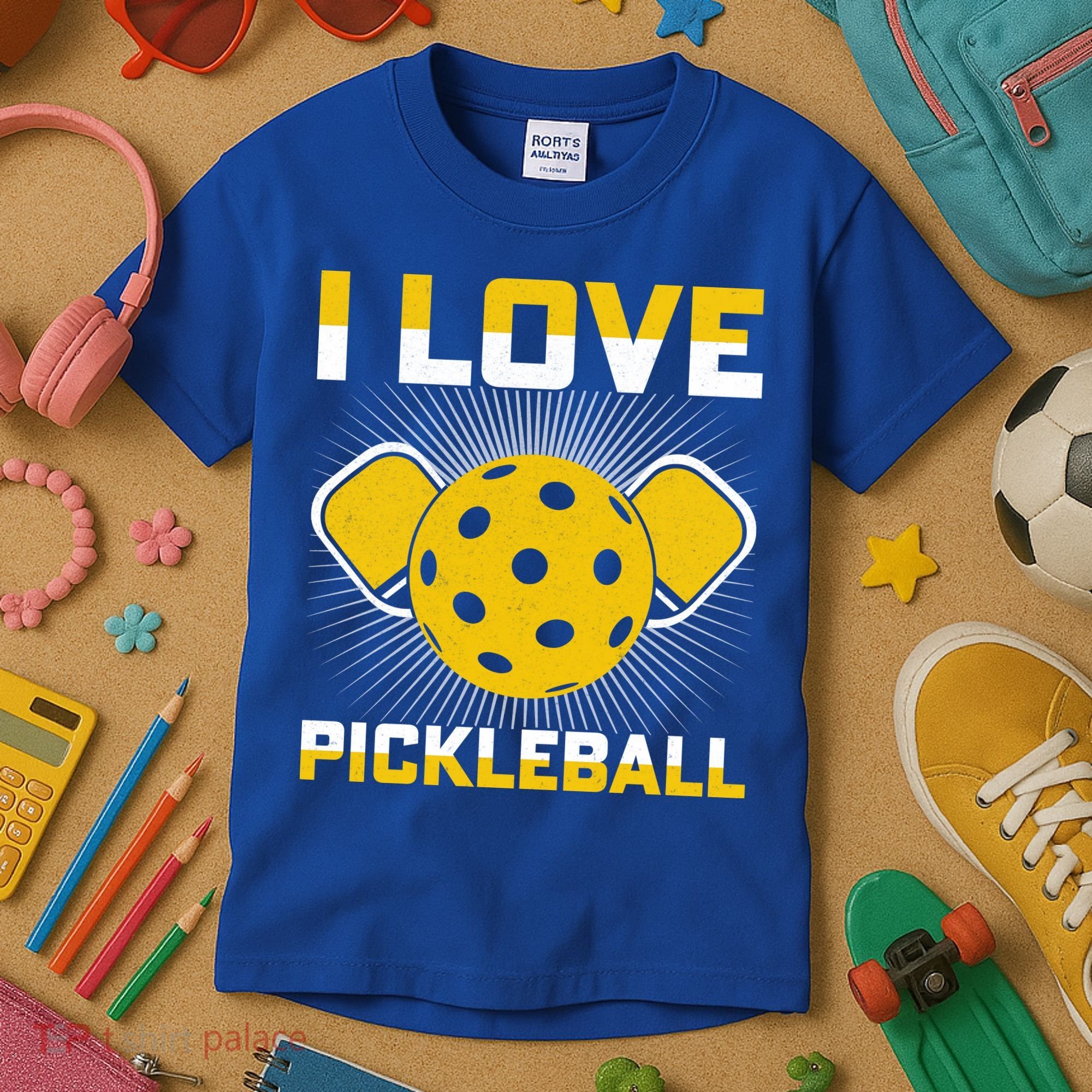 I Love Pickleball Paddle Kids T-Shirt