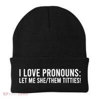 I Love Pronouns Let Me She Them Titties! Beanie thumb 0