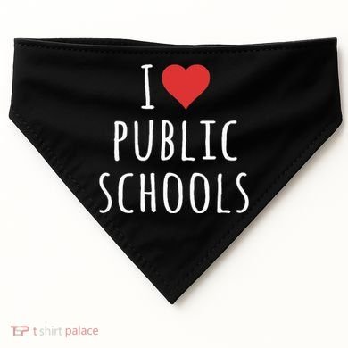 I Love Public Schools USA-Made Doggie Bandana