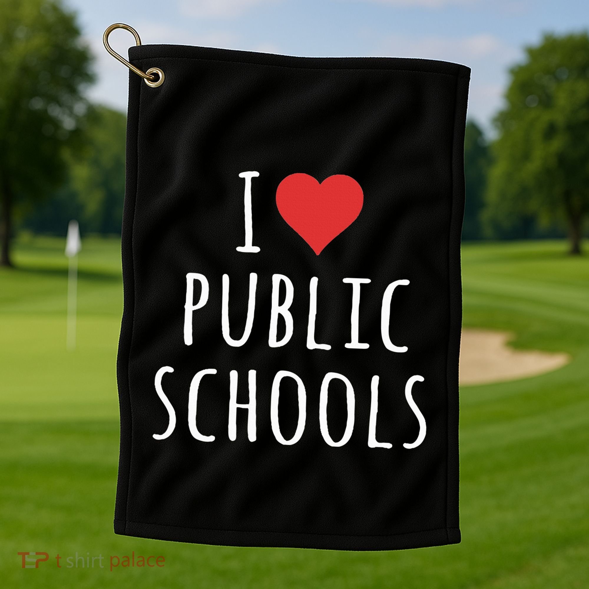 I Love Public Schools Golf Towel