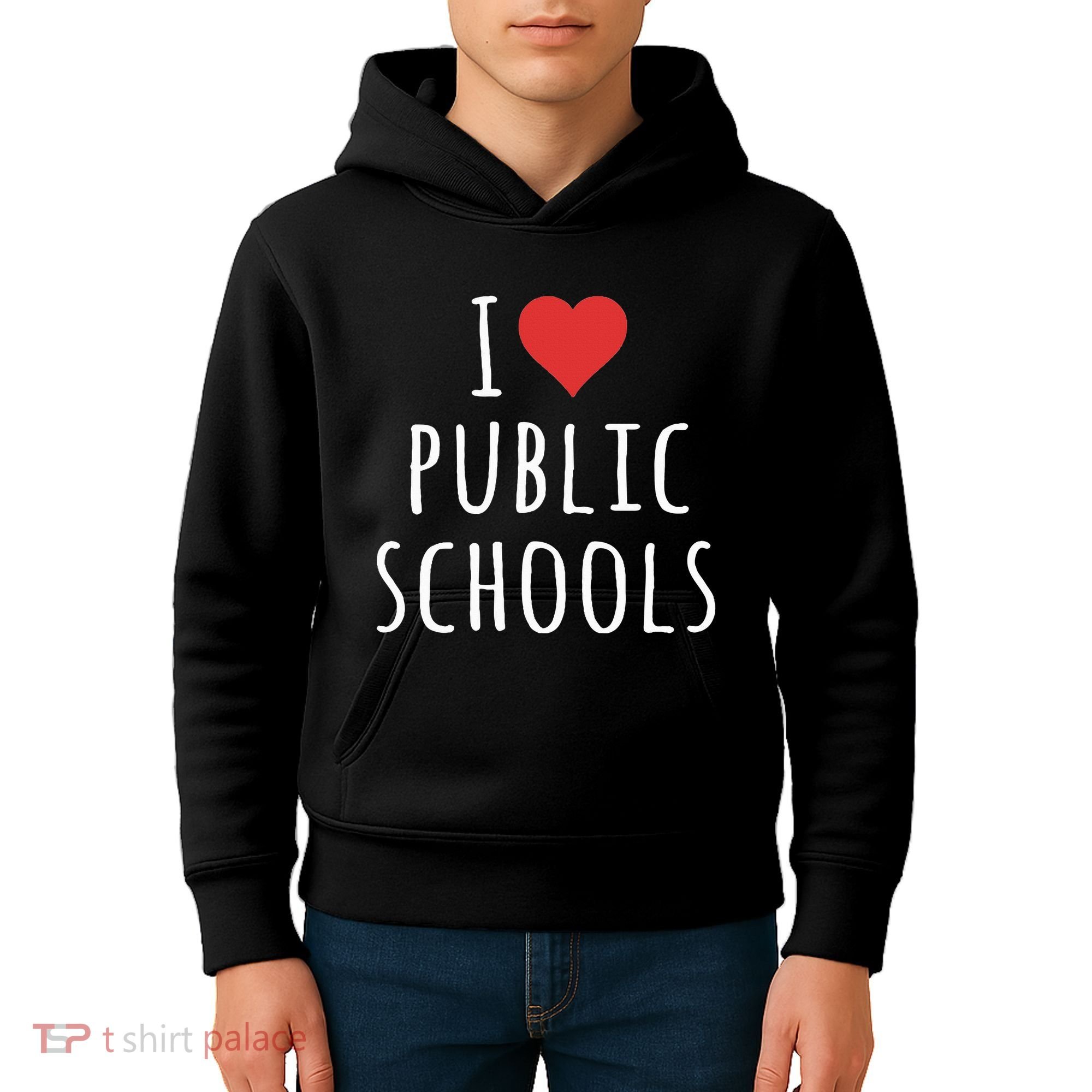 I Love Public Schools Kids Hoodie