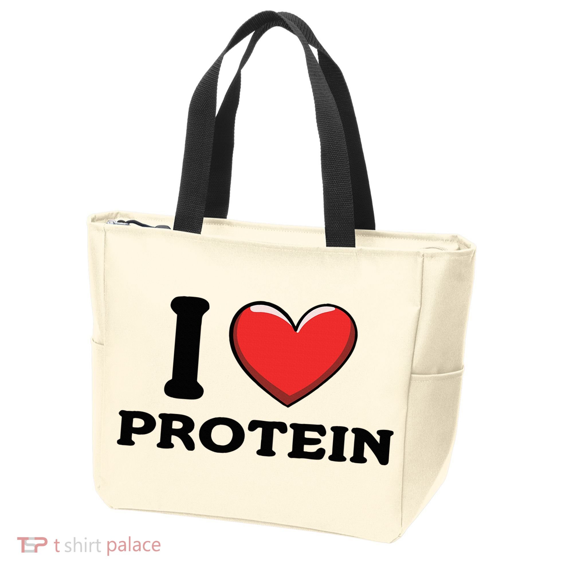 I Love Protein Funny Gym Workout Tote Bag