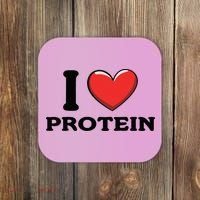I Love Protein Funny Gym Workout Coaster thumb 0