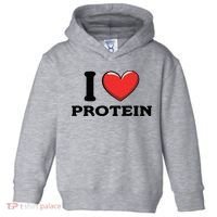 I Love Protein Funny Gym Workout Toddler Hoodie thumb 0