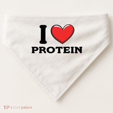 I Love Protein Funny Gym Workout USA-Made Doggie Bandana