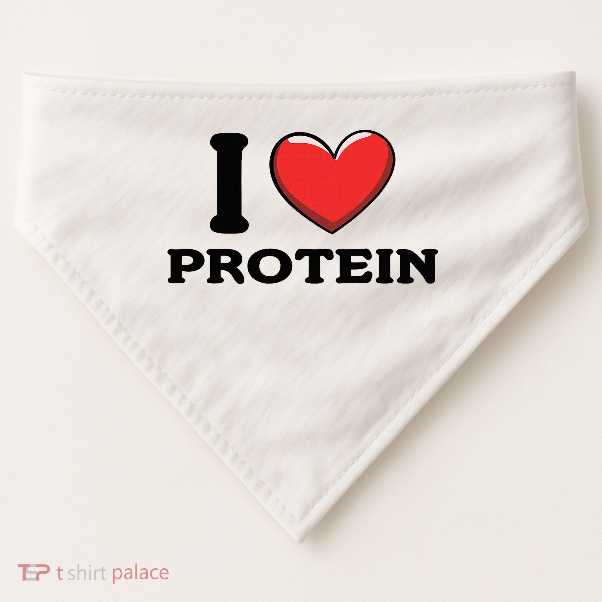 I Love Protein Funny Gym Workout USA-Made Doggie Bandana