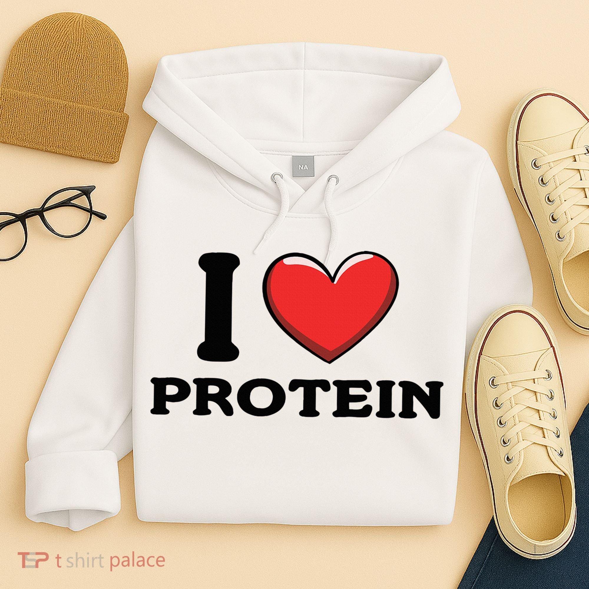 I Love Protein Funny Gym Workout Hoodie