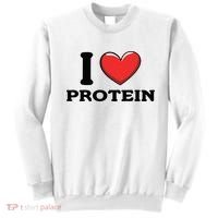 I Love Protein Funny Gym Workout Sweatshirt thumb 0