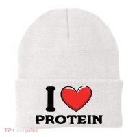 I Love Protein Funny Gym Workout Beanie thumb 0