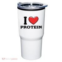 I Love Protein Funny Gym Workout Tumbler thumb 0