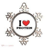 I Love Protein Funny Gym Workout Ornament thumb 0