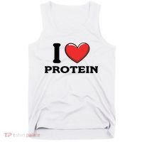 I Love Protein Funny Gym Workout Tank Top thumb 0
