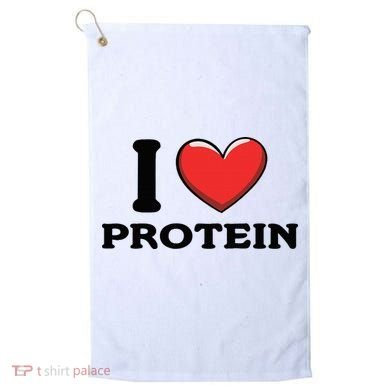 I Love Protein Funny Gym Workout Golf Towel