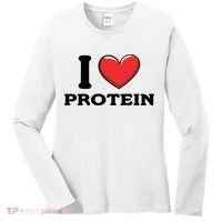 I Love Protein Funny Gym Workout Women's Long Sleeve Shirt thumb 0