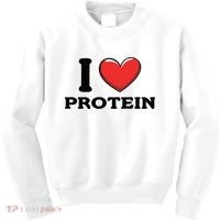 I Love Protein Funny Gym Workout Kids Sweatshirt thumb 0