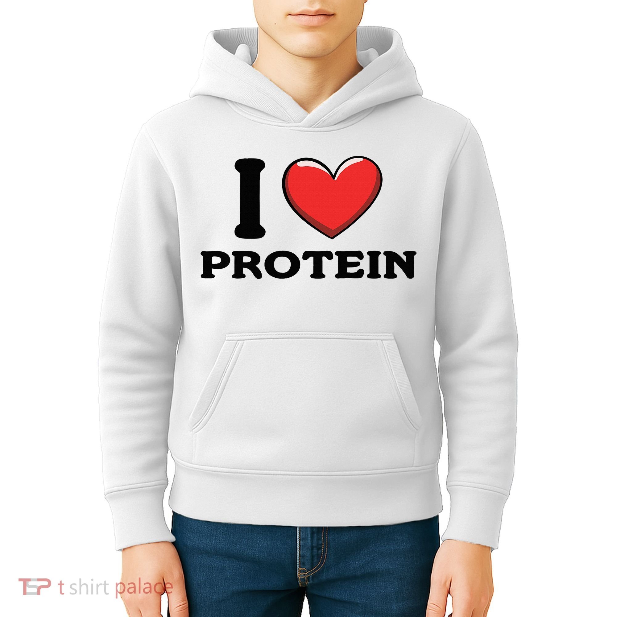 I Love Protein Funny Gym Workout Kids Hoodie