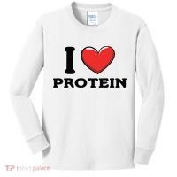 I Love Protein Funny Gym Workout Kids Long Sleeve Shirt thumb 0