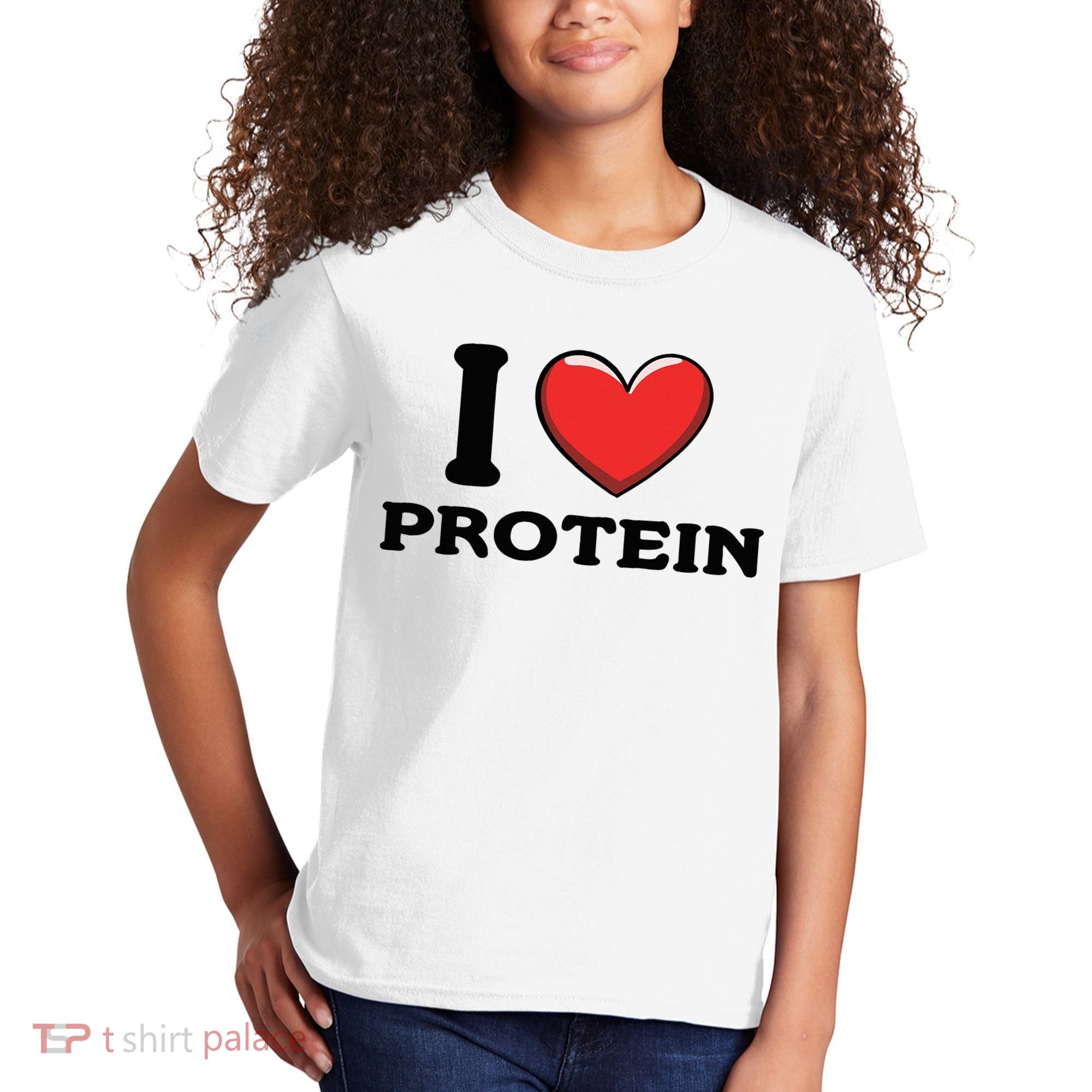 I Love Protein Funny Gym Workout Kids T-Shirt