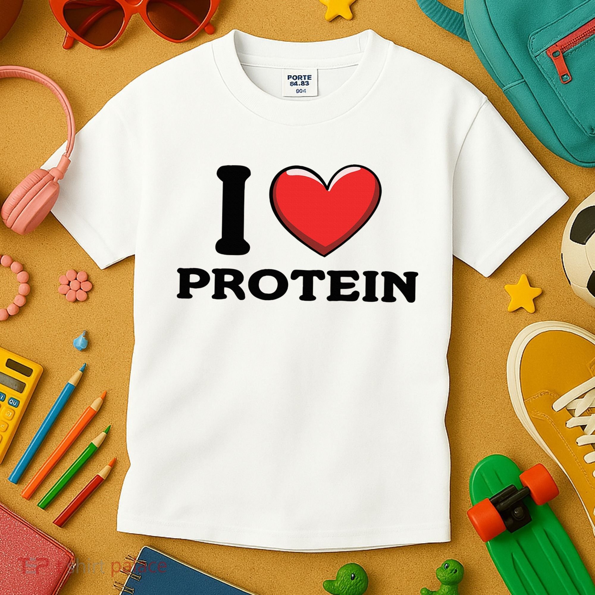 I Love Protein Funny Gym Workout Kids T-Shirt