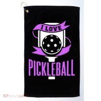 I Love Pickleball Golf Towel thumb 0