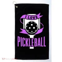 I Love Pickleball Golf Towel thumb 0