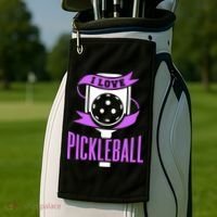 I Love Pickleball Golf Towel thumb 2