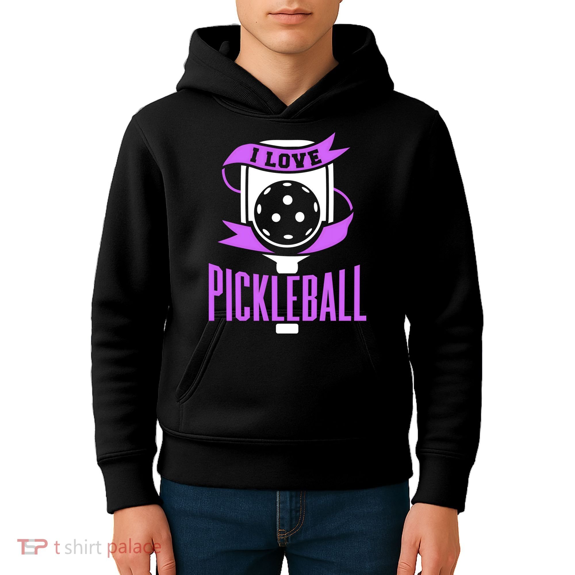 I Love Pickleball Kids Hoodie