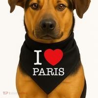 I Love Paris USA-Made Doggie Bandana thumb 1