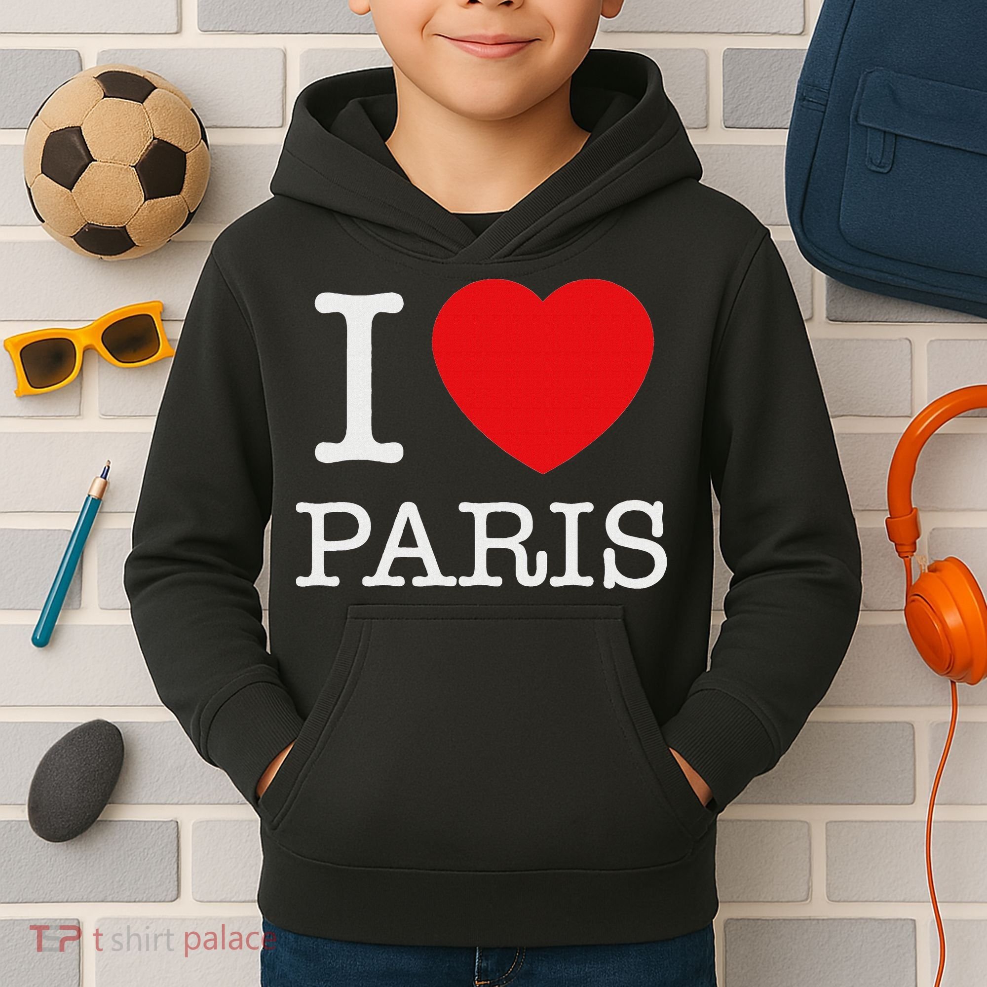 I Love Paris Kids Hoodie