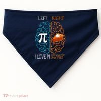 I Love Pi Did Someone Say Pie Brain Left Right USA-Made Doggie Bandana thumb 0