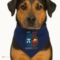 I Love Pi Did Someone Say Pie Brain Left Right USA-Made Doggie Bandana thumb 1