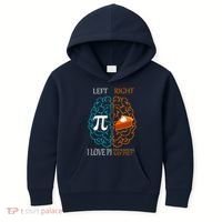 I Love Pi Did Someone Say Pie Brain Left Right Kids Hoodie thumb 0