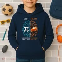 I Love Pi Did Someone Say Pie Brain Left Right Kids Hoodie thumb 2