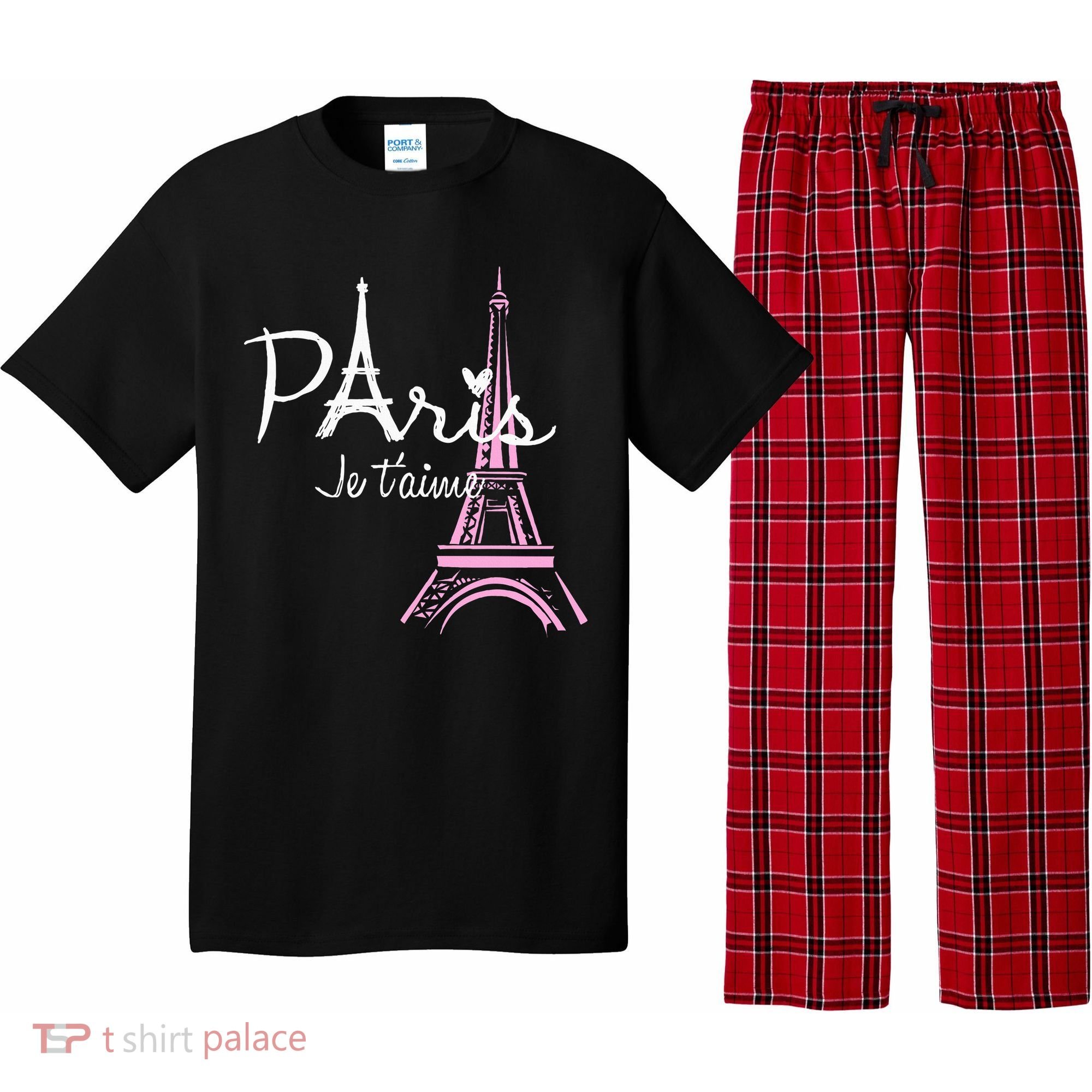 I Love Paris Eiffel Tower France French Pajama Set