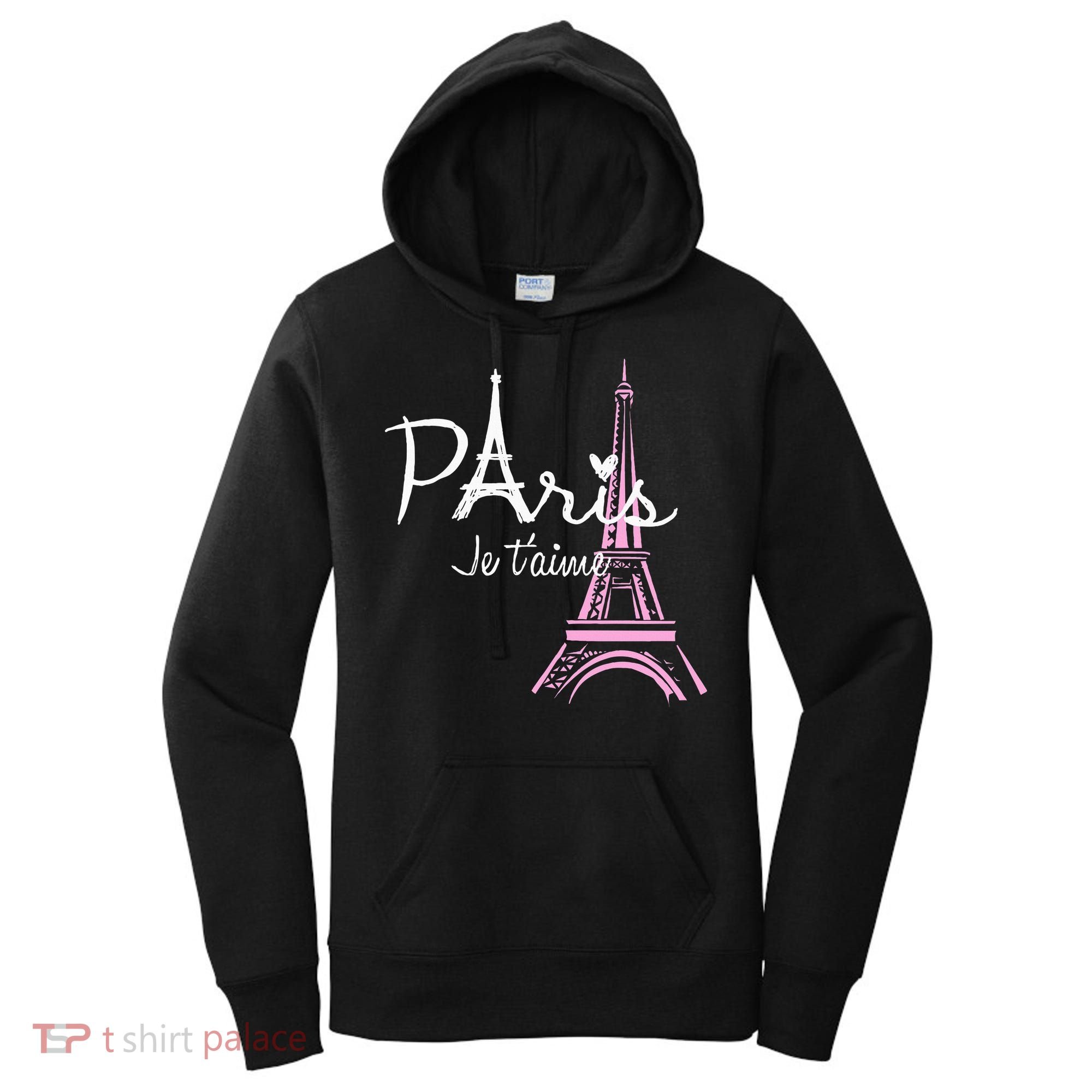 I Love Paris Eiffel Tower France French Women's Hoodie