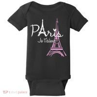 I Love Paris Eiffel Tower France French Baby Bodysuit thumb 0