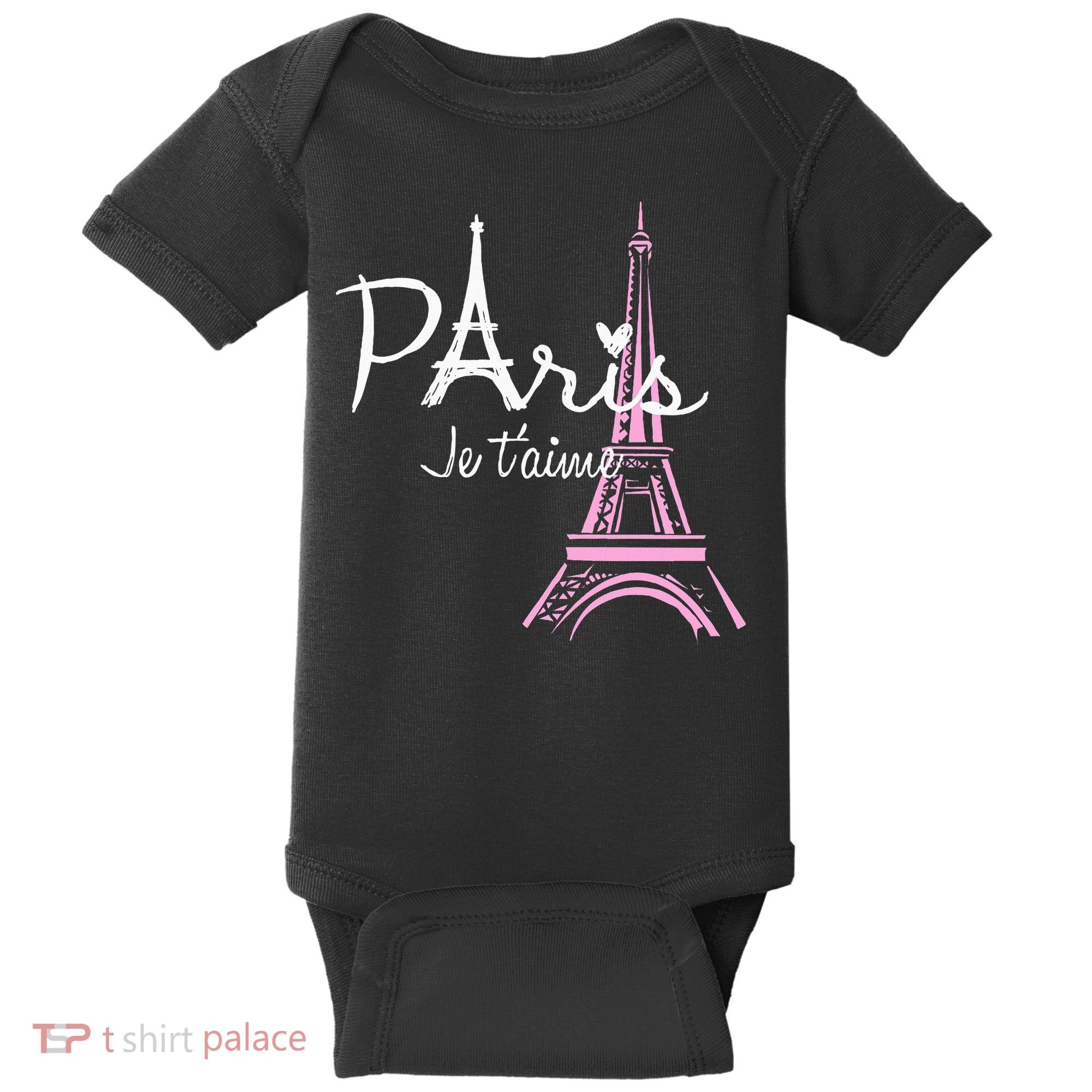 I Love Paris Eiffel Tower France French Baby Bodysuit