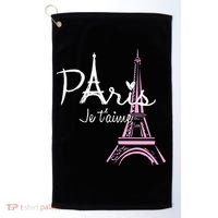 I Love Paris Eiffel Tower France French Golf Towel thumb 0