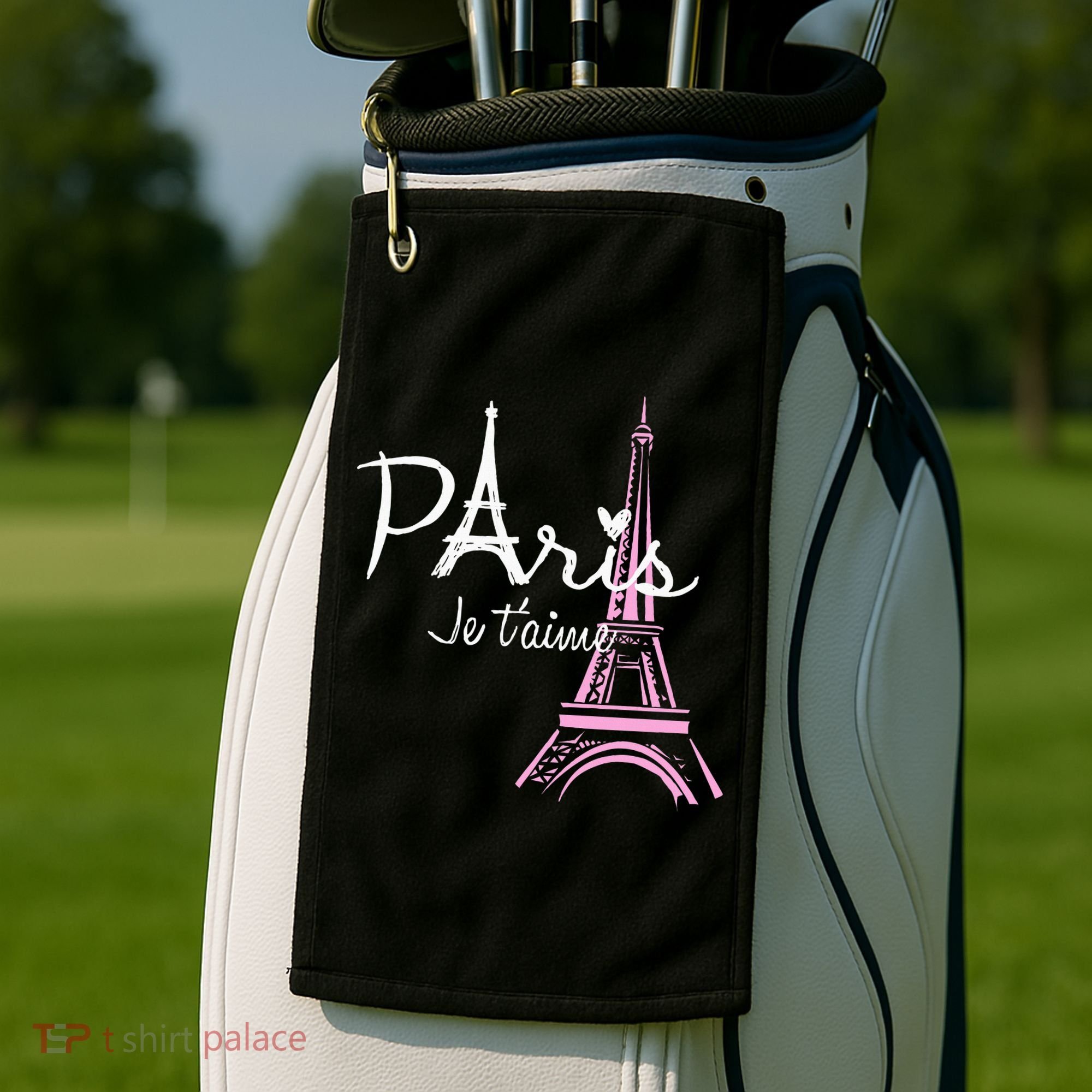 I Love Paris Eiffel Tower France French Golf Towel