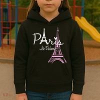 I Love Paris Eiffel Tower France French Kids Hoodie thumb 3