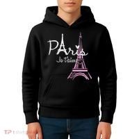 I Love Paris Eiffel Tower France French Kids Hoodie thumb 4